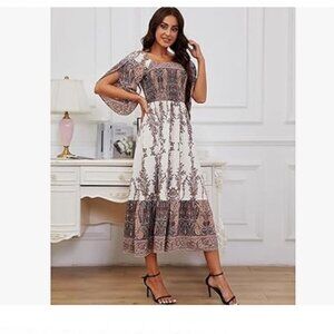 NWOT Cavozeda Elegant Bohemian Midi Dress Size Medium